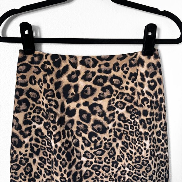 NWT White House Black Market Leopard Pencil Skirt Womens Size 0 Animal Print 90s - Picture 2 of 16